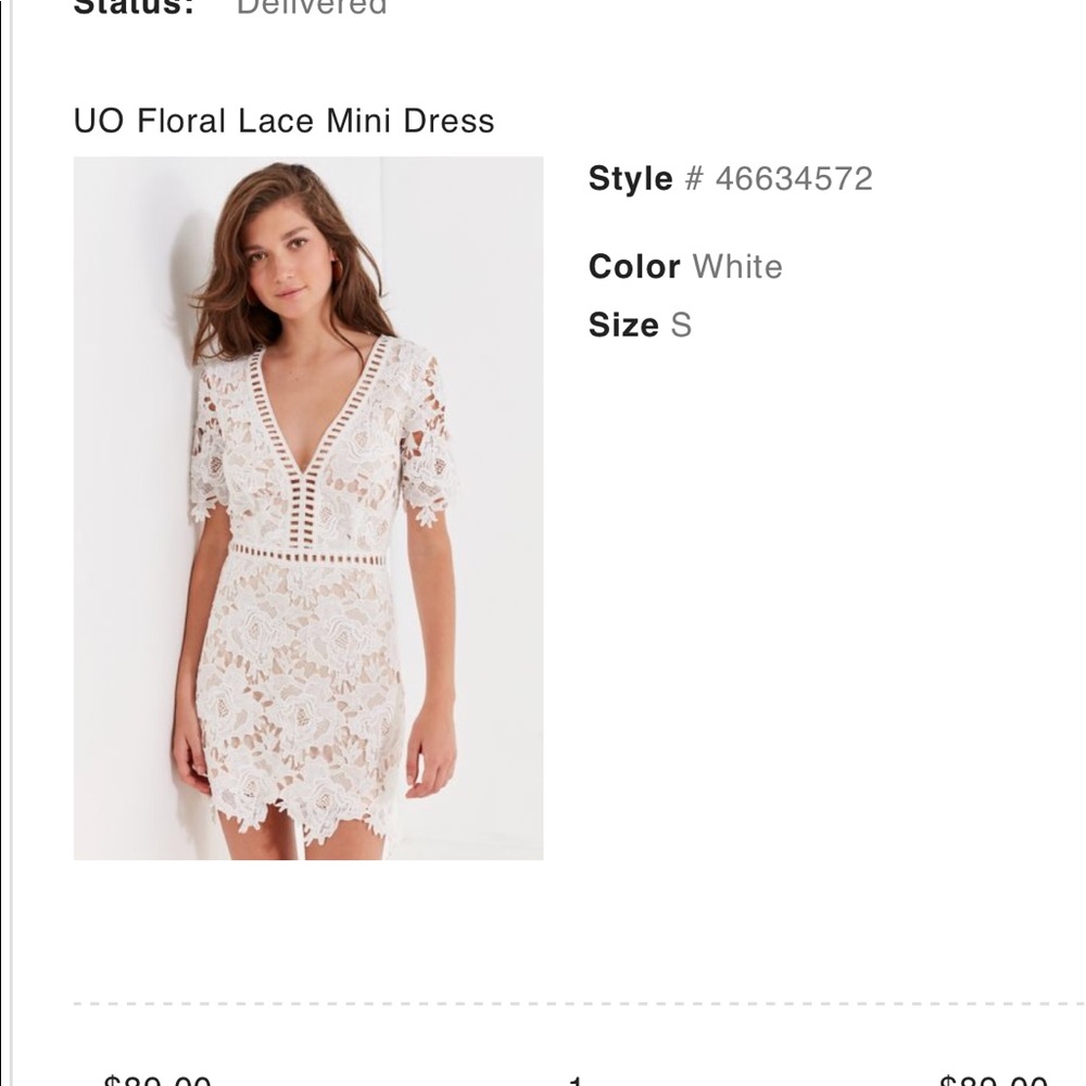 Urban Outfitters Floral Lace Mini Dress
